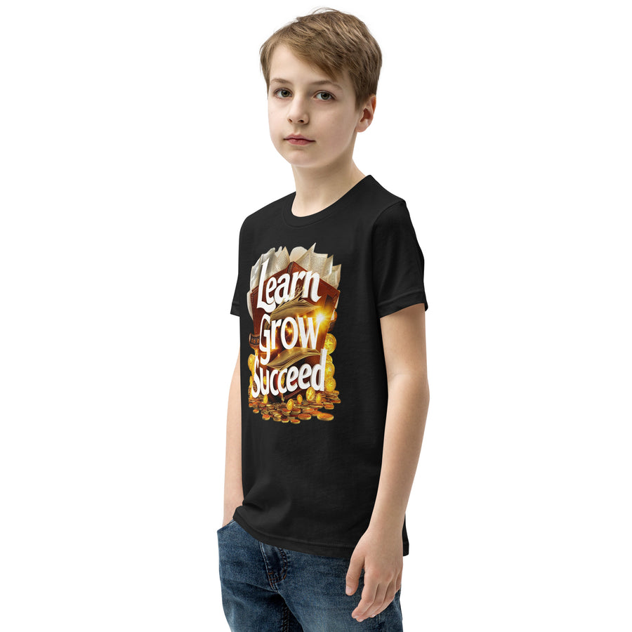 Youth Short Sleeve Learn Grow Succeed Printed T-Shirt