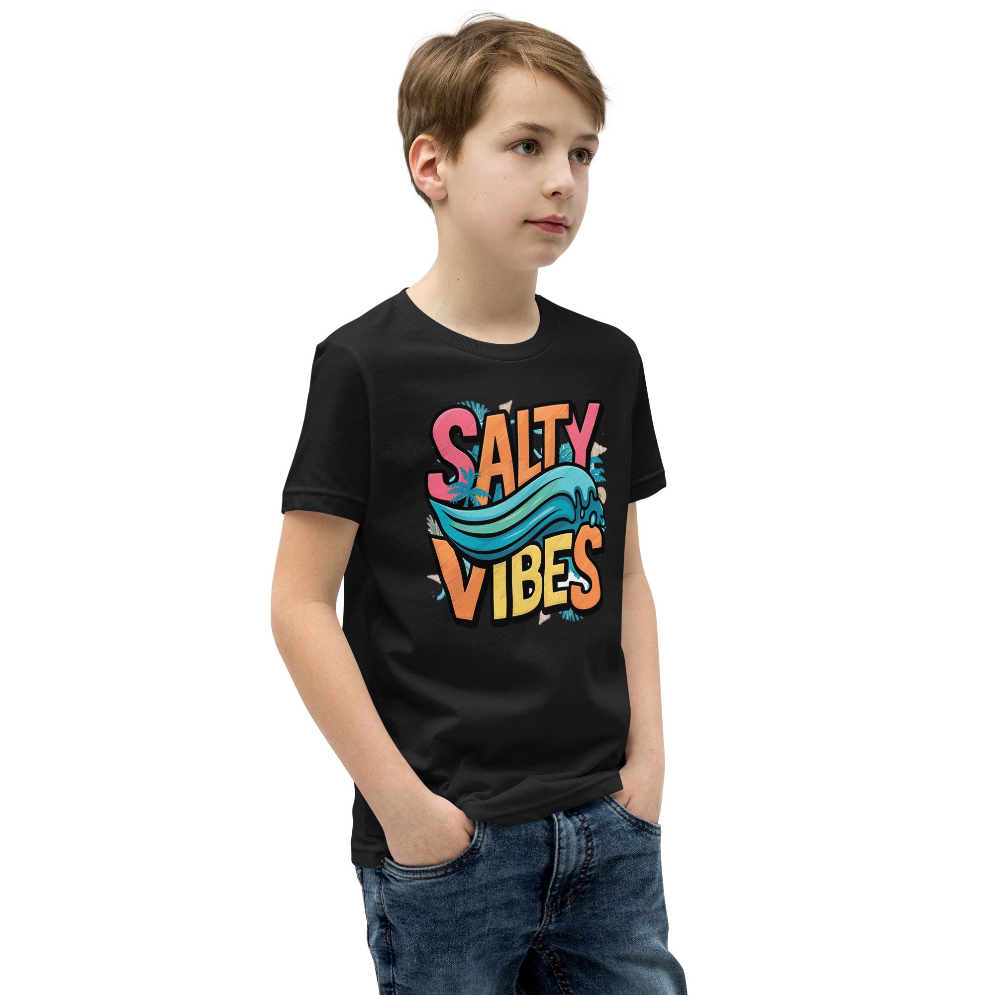 Youth Short Sleeve Salty Vibes Printed T-Shirt