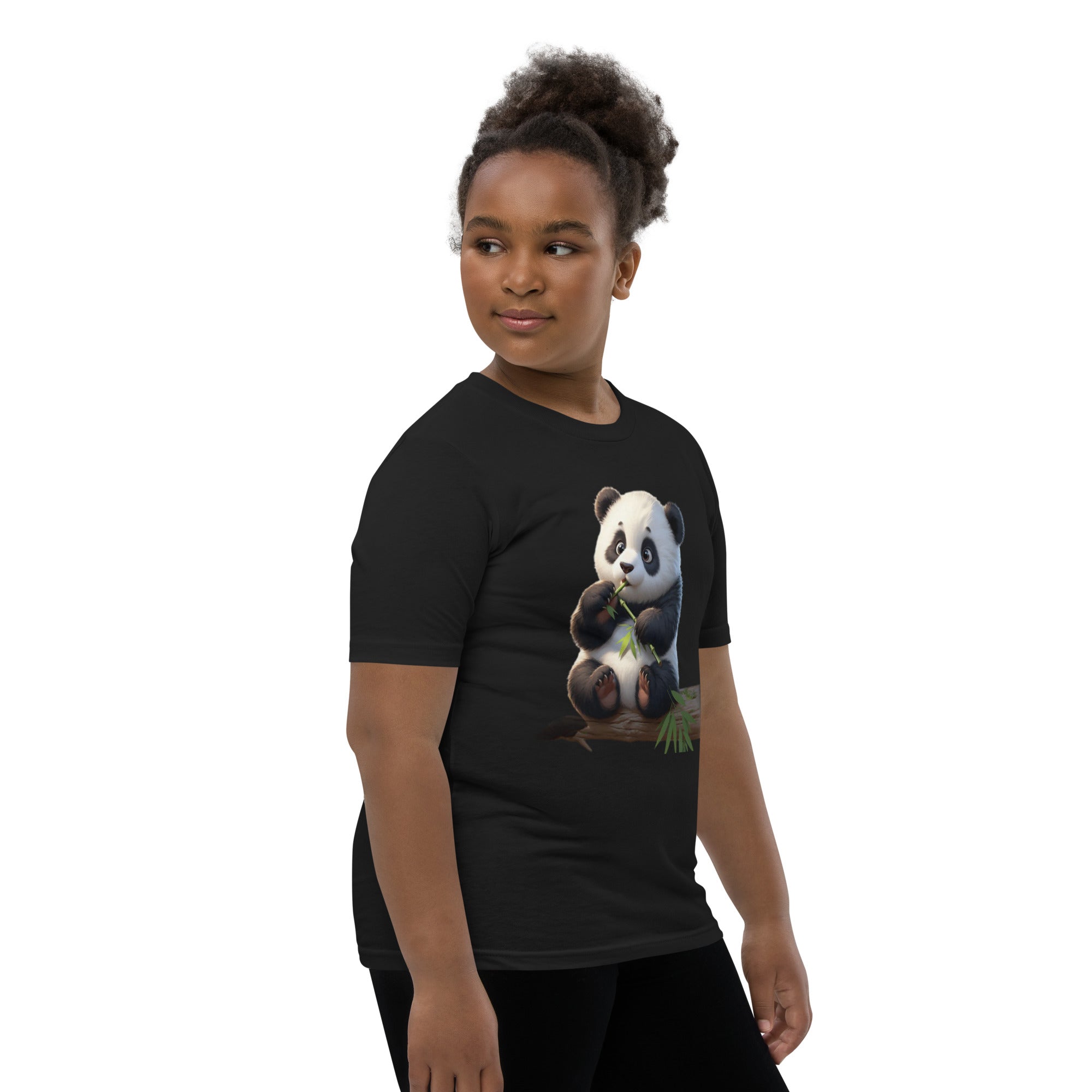 Youth Short Sleeve Panda Printed T-Shirt