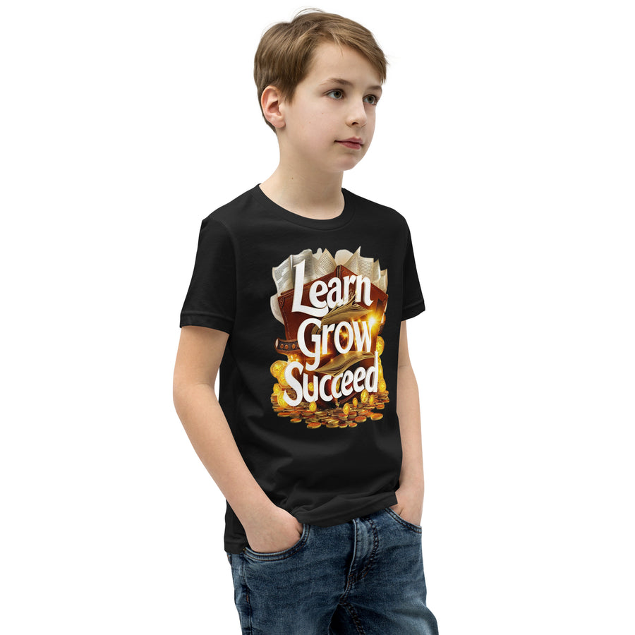 Youth Short Sleeve Learn Grow Succeed Printed T-Shirt