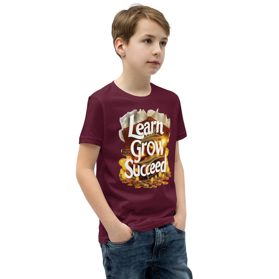 Youth Short Sleeve Learn Grow Succeed Printed T-Shirt