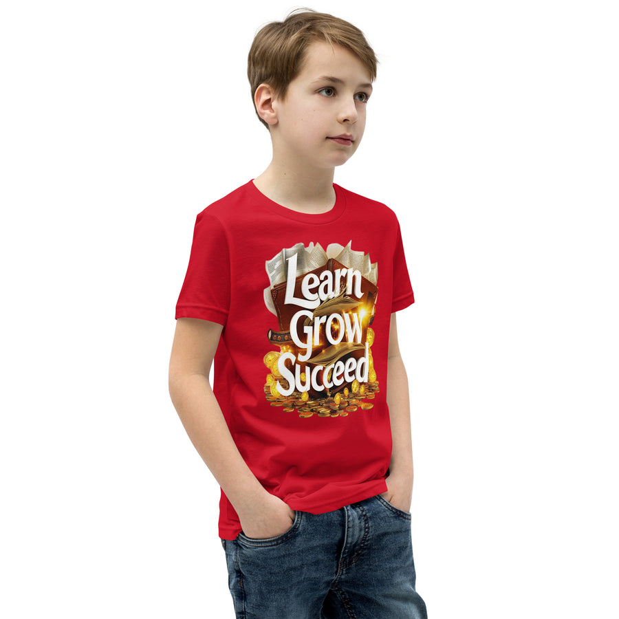 Youth Short Sleeve Learn Grow Succeed Printed T-Shirt