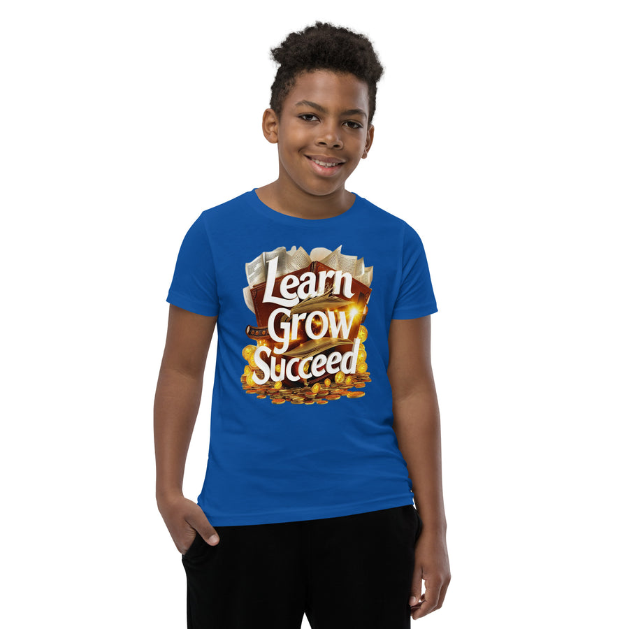 Youth Short Sleeve Learn Grow Succeed Printed T-Shirt