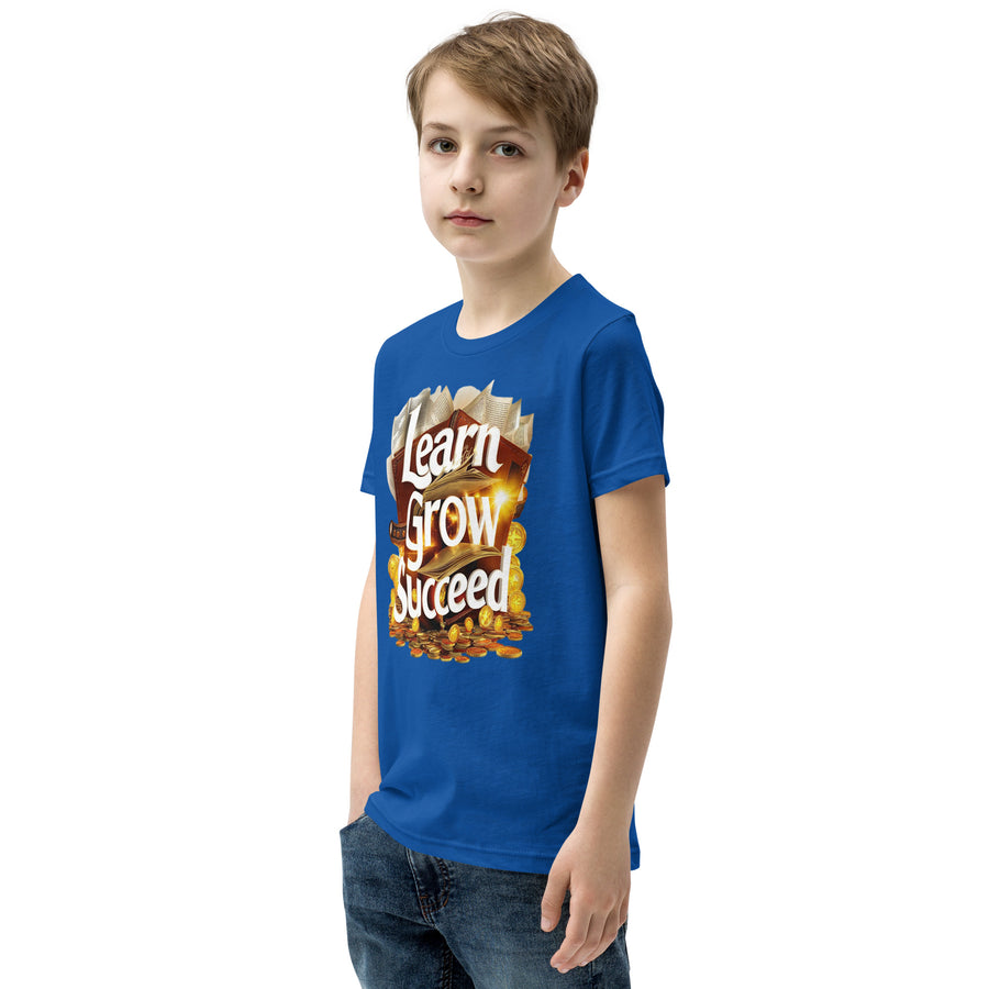 Youth Short Sleeve Learn Grow Succeed Printed T-Shirt