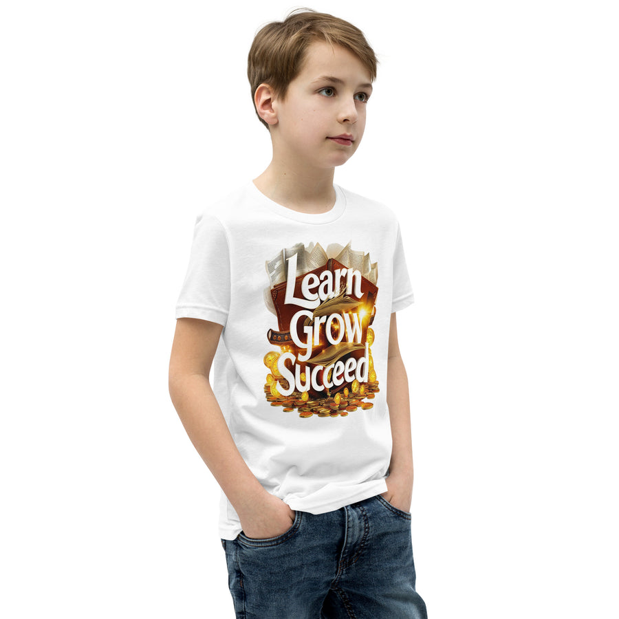 Youth Short Sleeve Learn Grow Succeed Printed T-Shirt